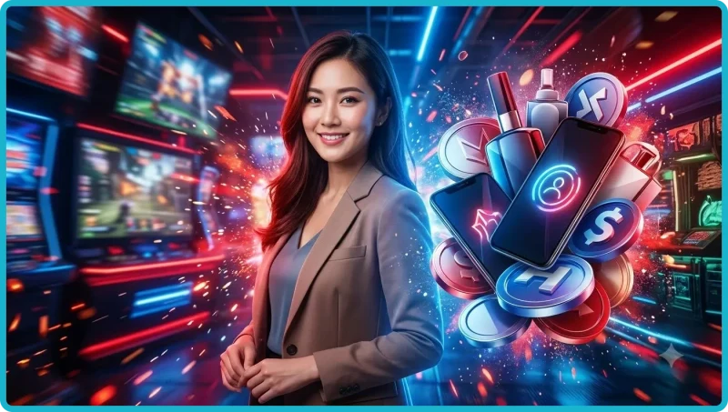 Minh họa người dùng tìm hiểu thông tin tổng quan về nền tảng MB66 trên màn hình hologram